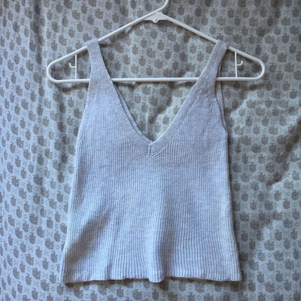 brandy melville grey knit tank